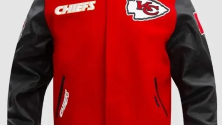 KC Chiefs Retro Classic Red and Black Varsity Jacket: A Timeless Tribute to Team Spirit