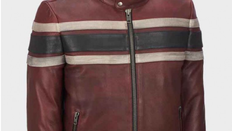 Handmade Men's Red Waxed Racer Genuine Leather Jacket – Built for Bold Style and Lasting Impact